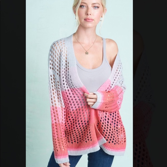 La Miel Ombré Open Stitch Cardigan - Picture 2 of 2